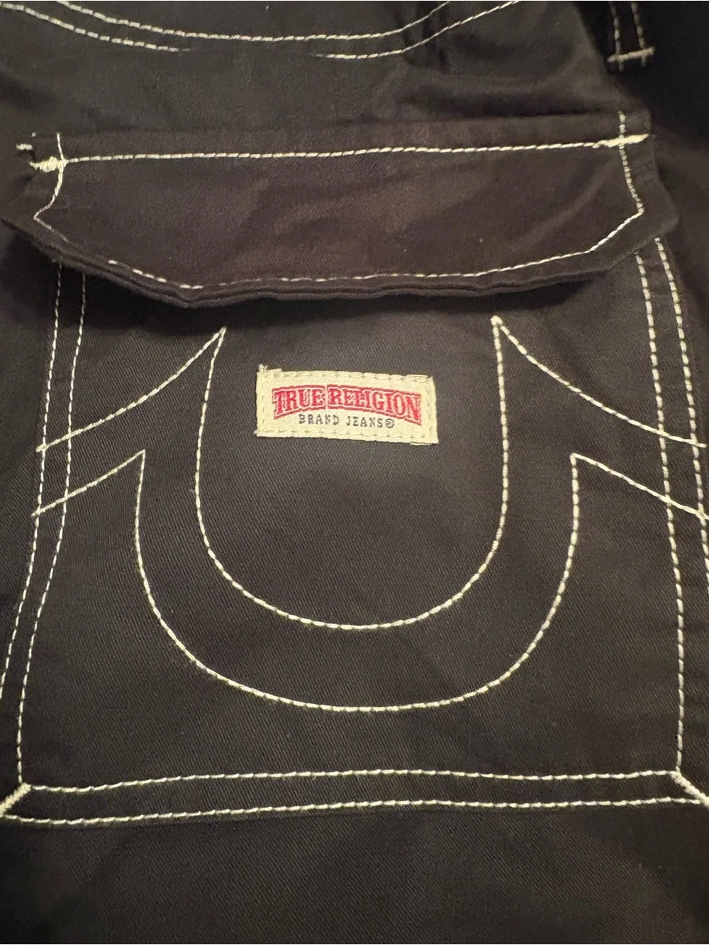 True religion Men's Black Cargo Pants - Classic Workwear Style nwt size 34